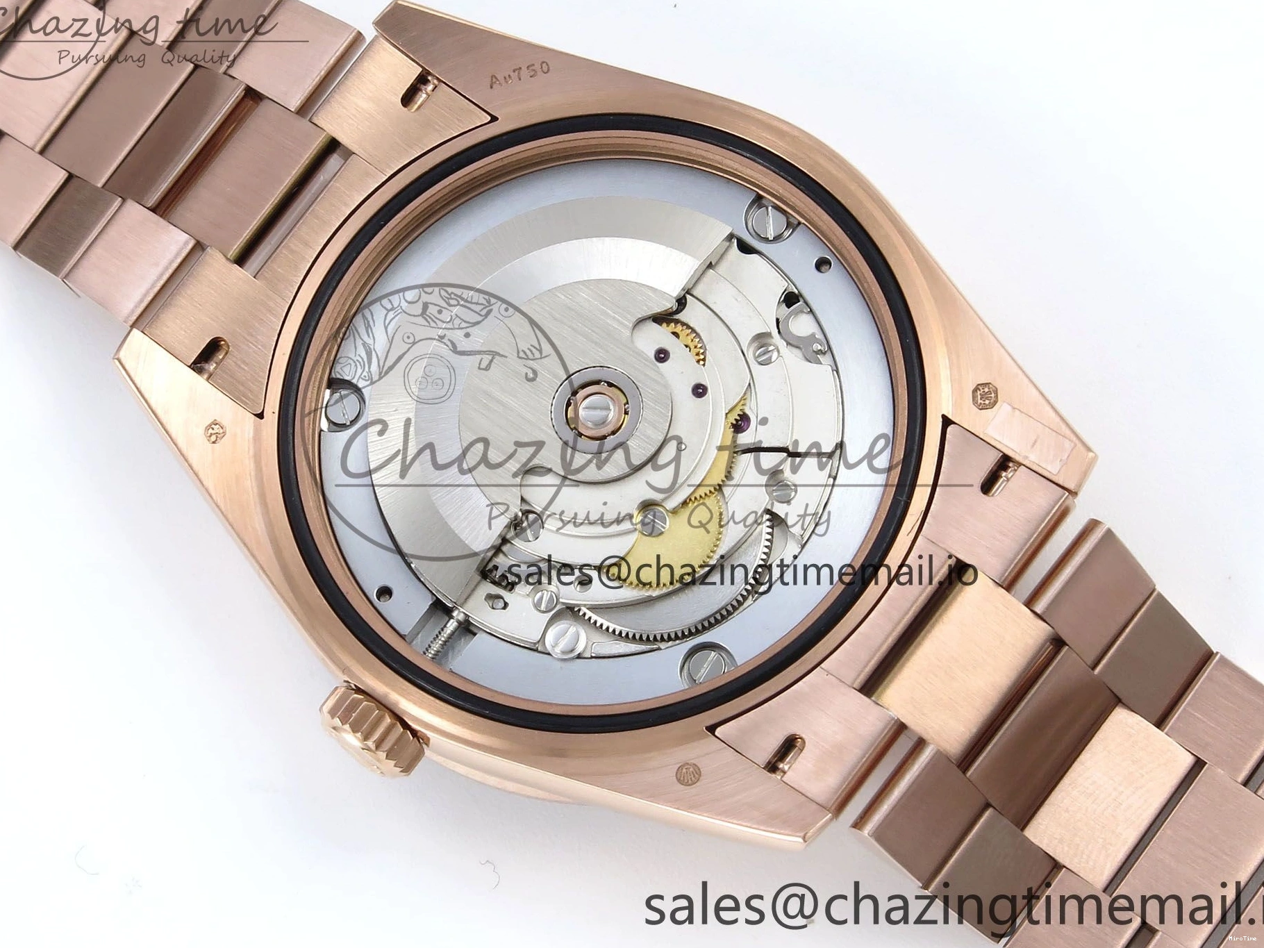 MiroTime 0310 Trendsetting DayDate 40 RG QF 1:1 Best Edition Green Roman Dial Diamonds Bezel on President Bracelet A2836 V5 (Gain Weight) 468